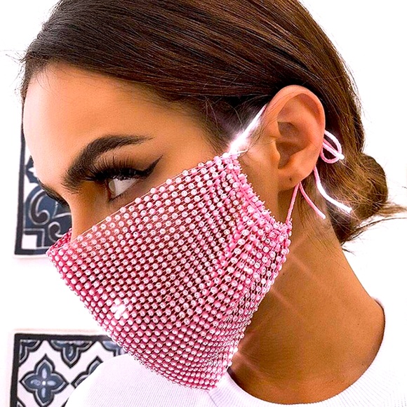 Accessories - Light Pink Bling Mask